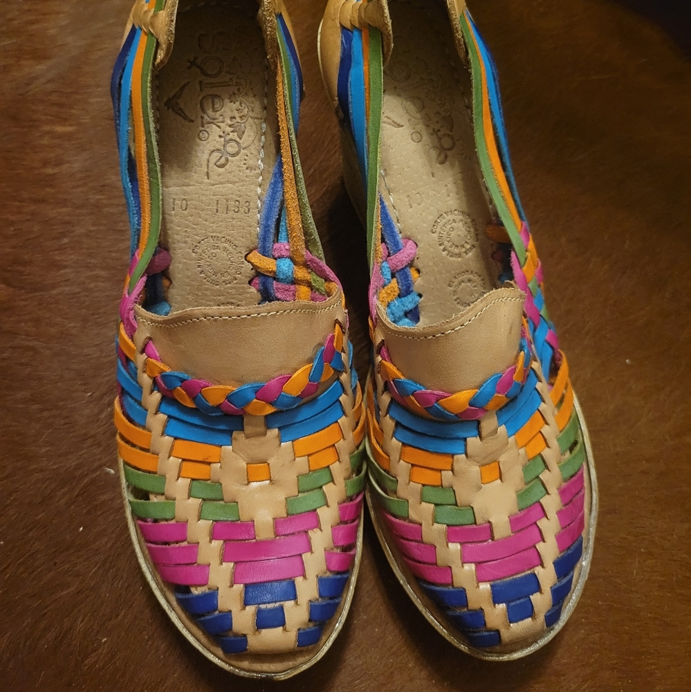 Women solei ethnic Mexican shoes